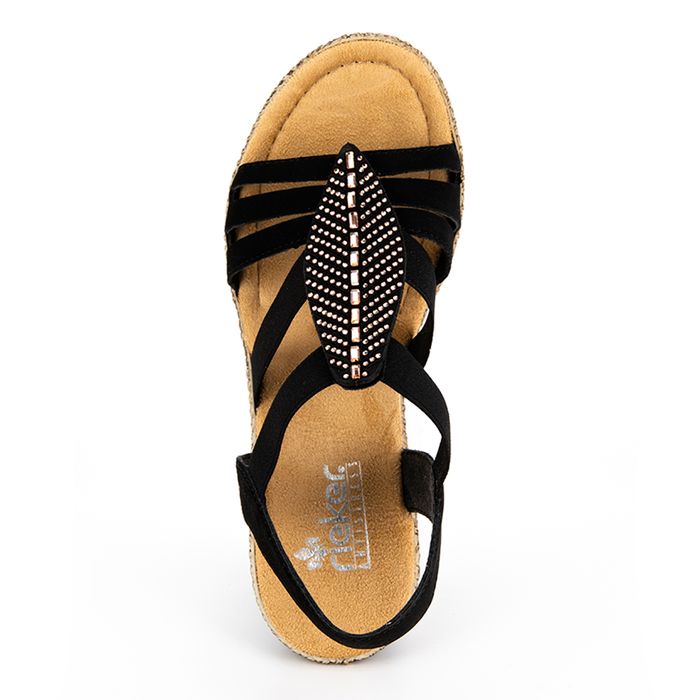 Rieker қара ашық туфлилері 66526-00