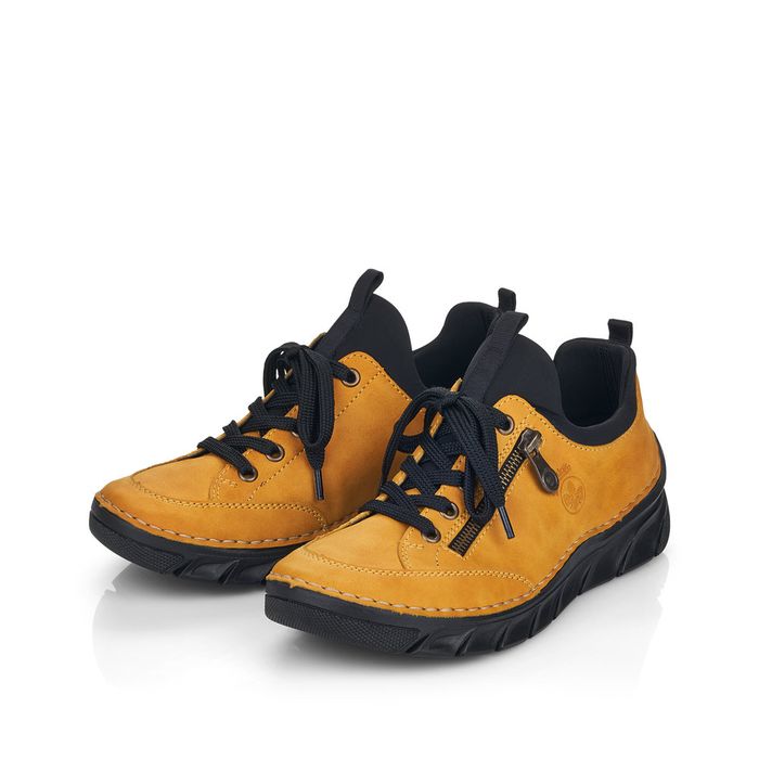 Жёлтые низкие кроссовки RIEKER 55073-68