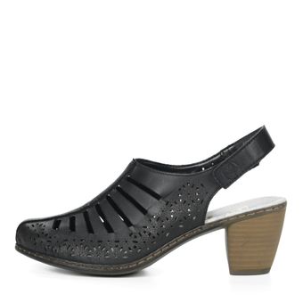 Чёрные туфли с открытой пяткой Rieker