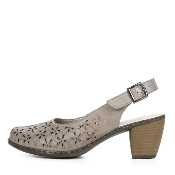 Серые туфли с открытой пяткой Rieker 40981-64