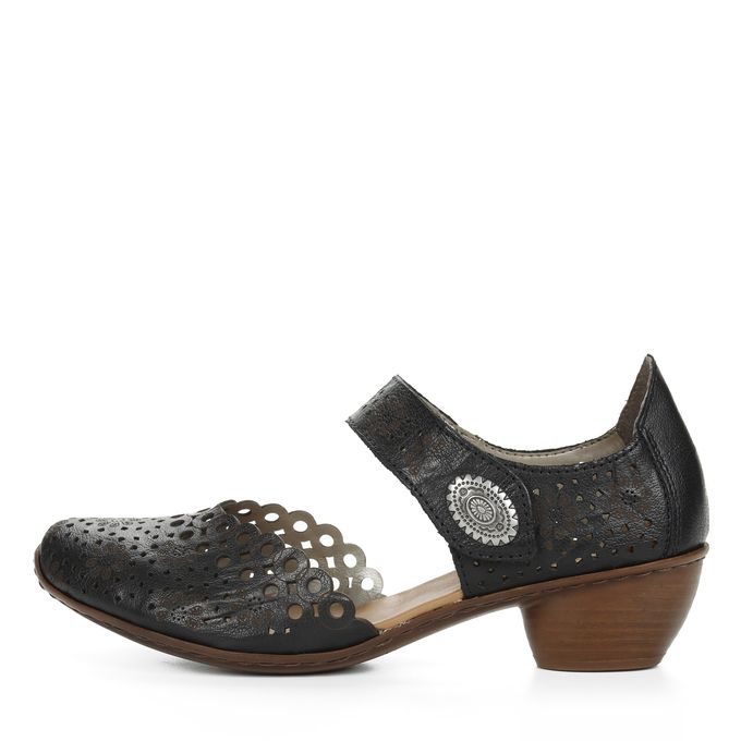 Rieker қара ашық табанды туфлилері