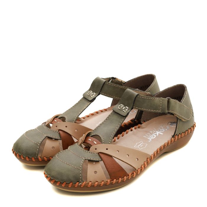 Rieker хаки туфли ашық табаны M1655-54