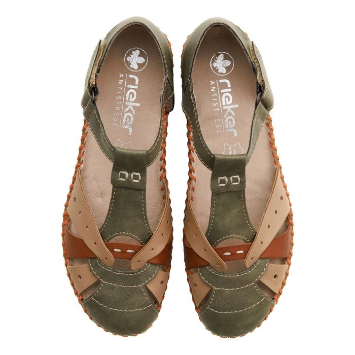 Rieker хаки туфли ашық табаны M1655-54