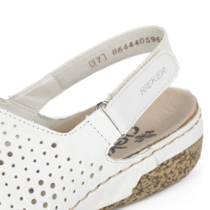 Белые пантолеты на каблуке Rieker V7267-80