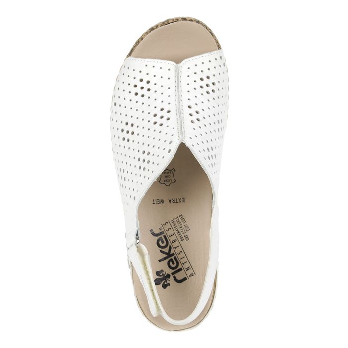 Белые пантолеты на каблуке Rieker V7267-80