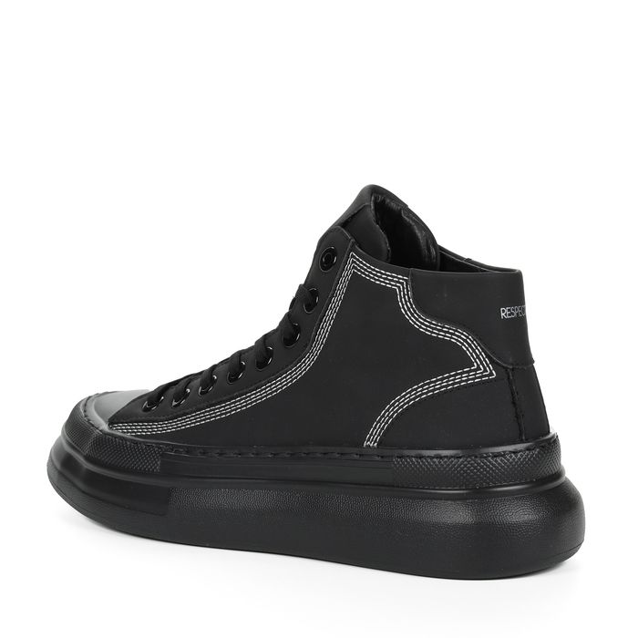 Чёрные высокие кеды Respect IK42-155823