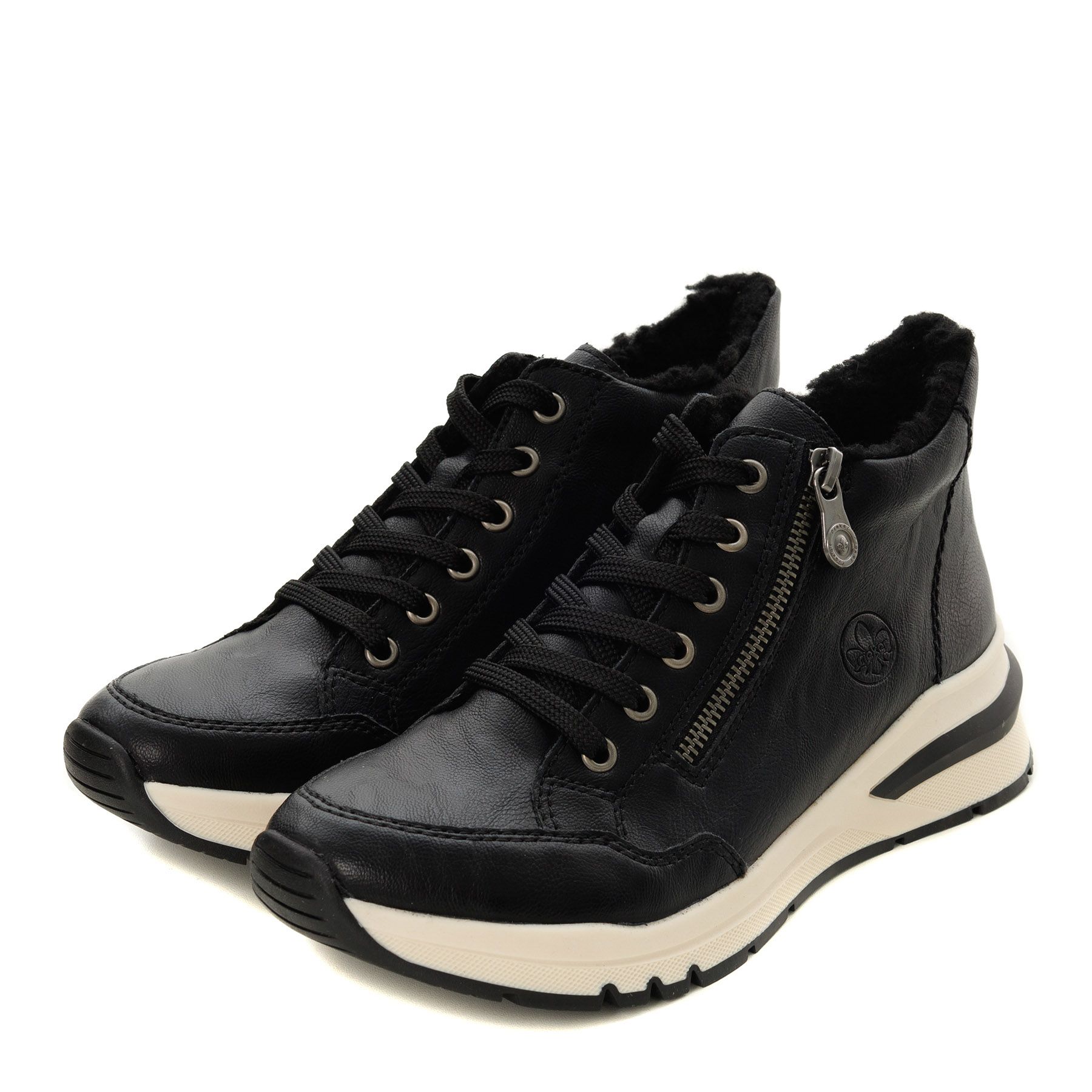 Чёрные высокие кроссовки Rieker M6644-00