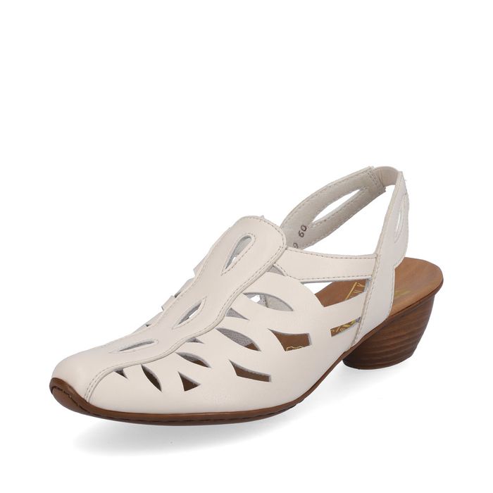 Бежевые туфли с открытой пяткой Rieker 43779-60