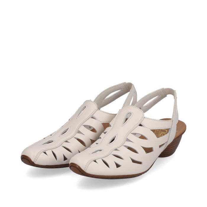 Бежевые туфли с открытой пяткой Rieker 43779-60