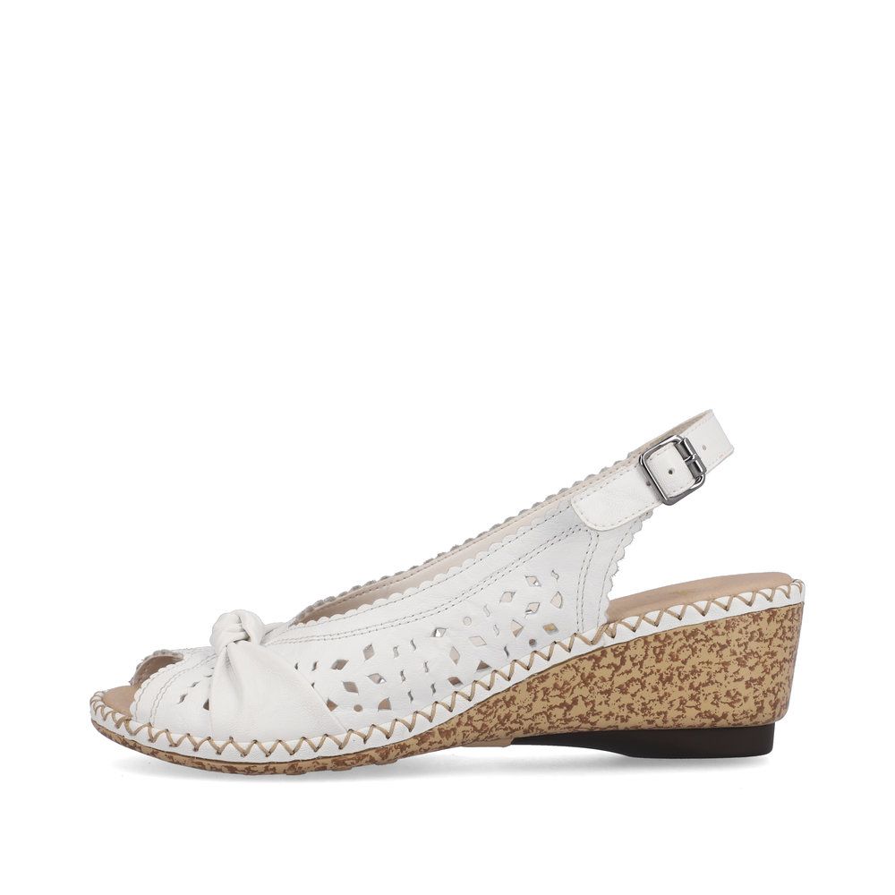 Белые туфли с открытой пяткой и носком Rieker 66176-81