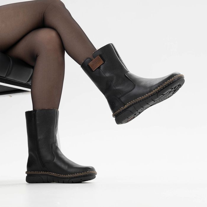 Rieker қара жартылай етіктері 73350-00