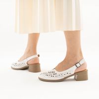 Белые туфли с открытой пяткой Respect HX067-130