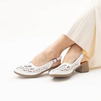 Белые туфли с открытой пяткой Respect HX067-130