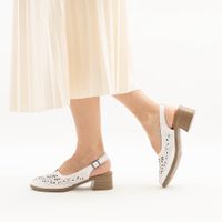 Белые туфли с открытой пяткой Respect HX067-130