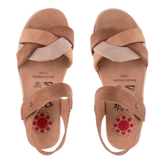 Relife қызғылт-сары сары ашық туфліктері 4717-21701-16-CAMEL