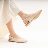 Бежевые туфли с открытой пяткой Deutz DE16713-WL