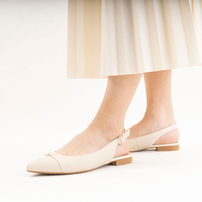 Бежевые туфли с открытой пяткой Deutz DE16713-WL