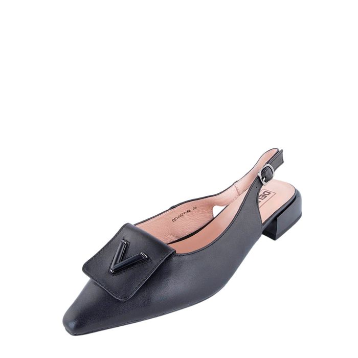 Чёрные туфли с открытой пяткой Deutz DE16824-WL