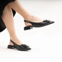 Чёрные туфли с открытой пяткой Deutz DE16824-WL