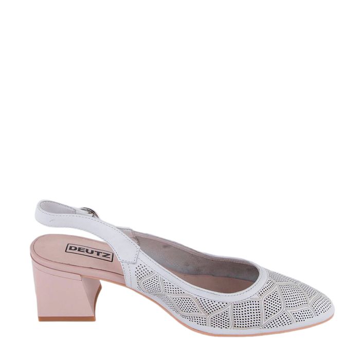 Белые туфли с открытой пяткой Deutz DE16826-WB