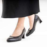 Deutz қара биік өкшелі туфлилері DE16835-WL