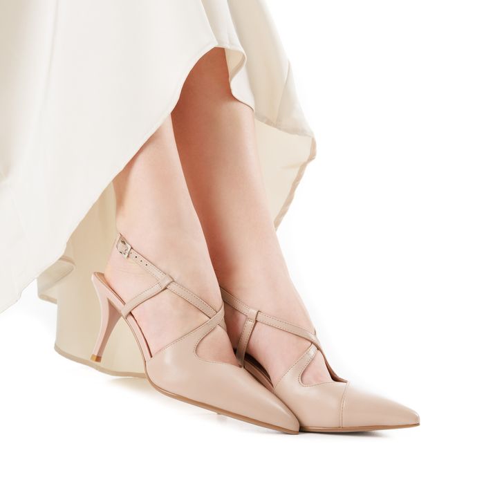 Бежевые туфли с открытой пяткой Respect IS56-174078