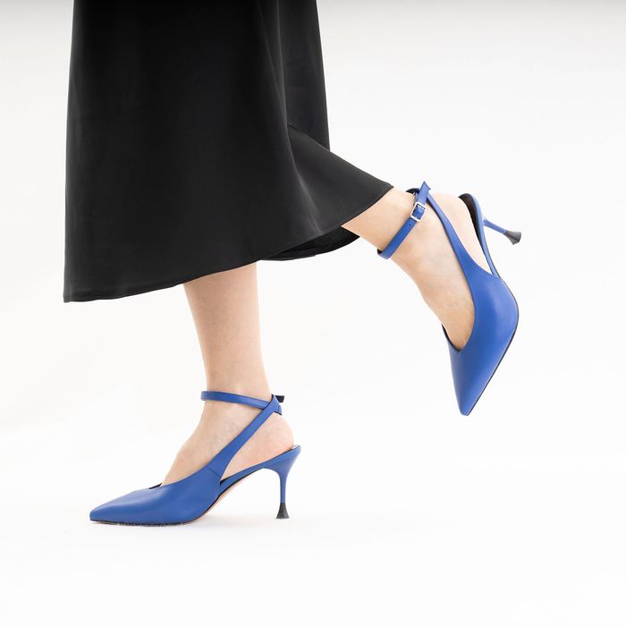 Синие туфли с открытой пяткой Respect IS56-174098