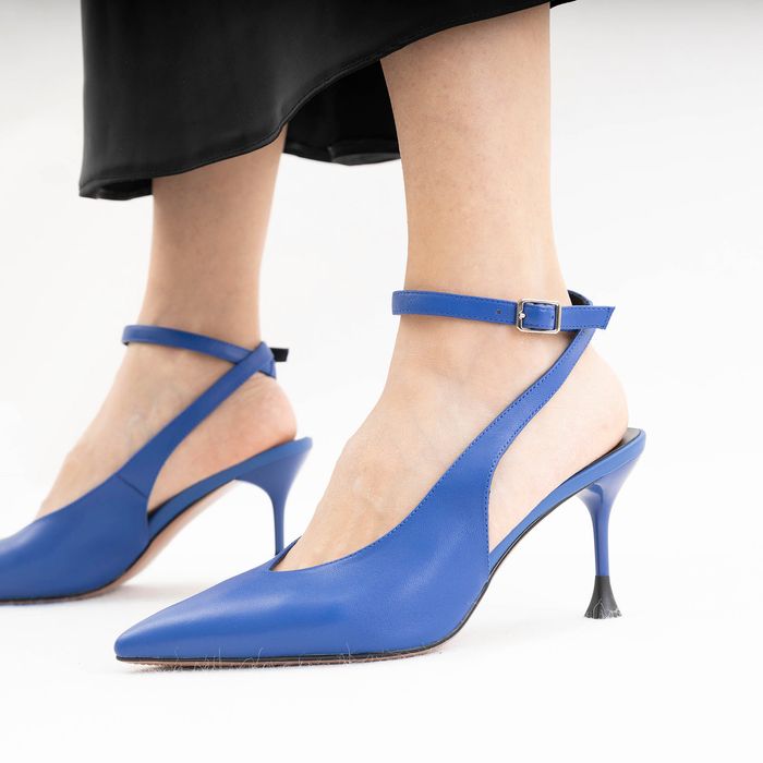 Синие туфли с открытой пяткой Respect IS56-174098