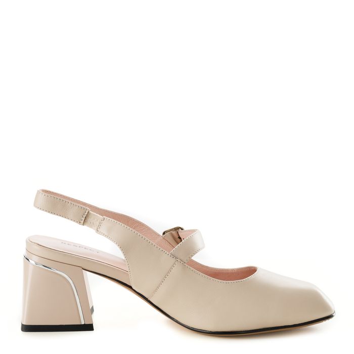 Бежевые туфли с открытой пяткой Respect VS56-174259