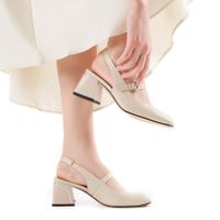 Бежевые туфли с открытой пяткой Respect VS56-174259