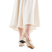 Бежевые туфли с открытой пяткой Respect VS56-174259