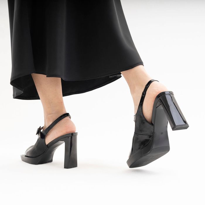 Respect қара туфлиөкшесі ашық и носком VS56-174731