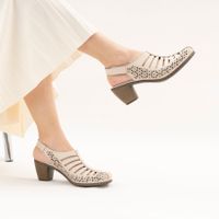 Бежевые туфли с открытой пяткой Rieker 40959-60