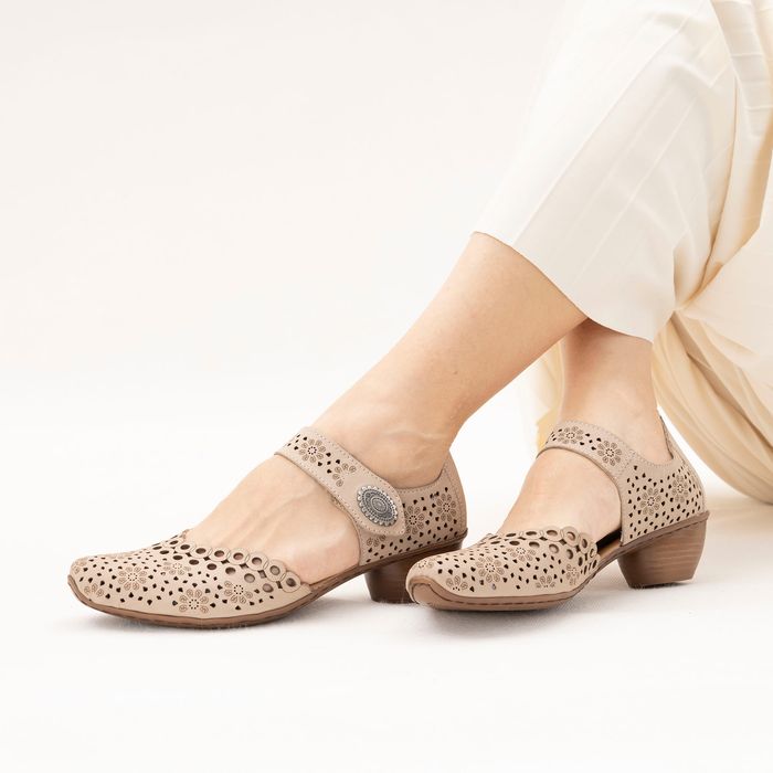 Rieker сарғыш туфли ашық табандары 43753-61