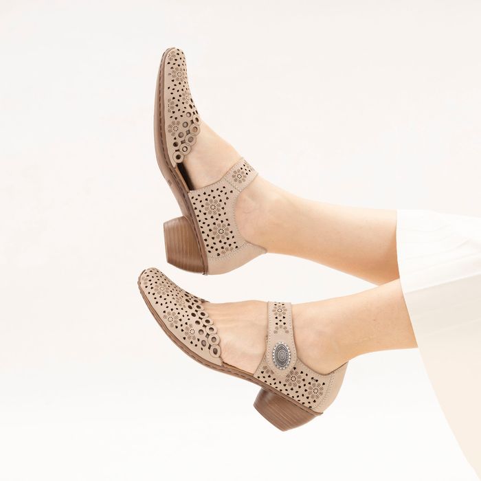 Rieker сарғыш туфли ашық табандары 43753-61