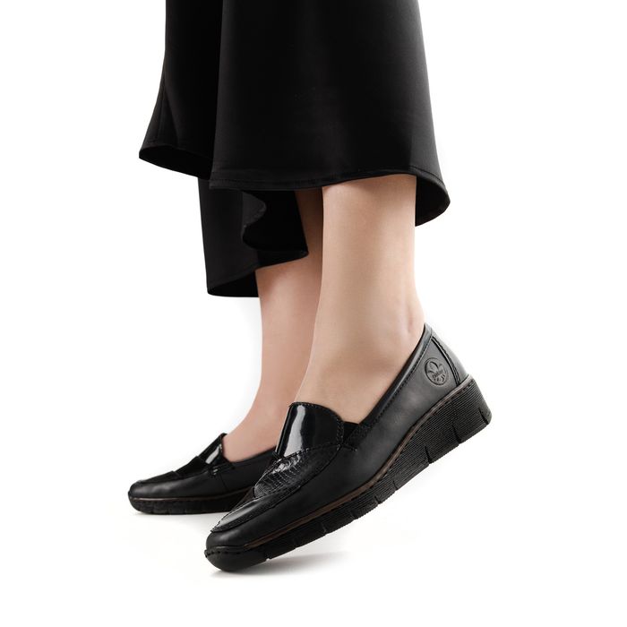 Rieker қара лоферлері 53785-00