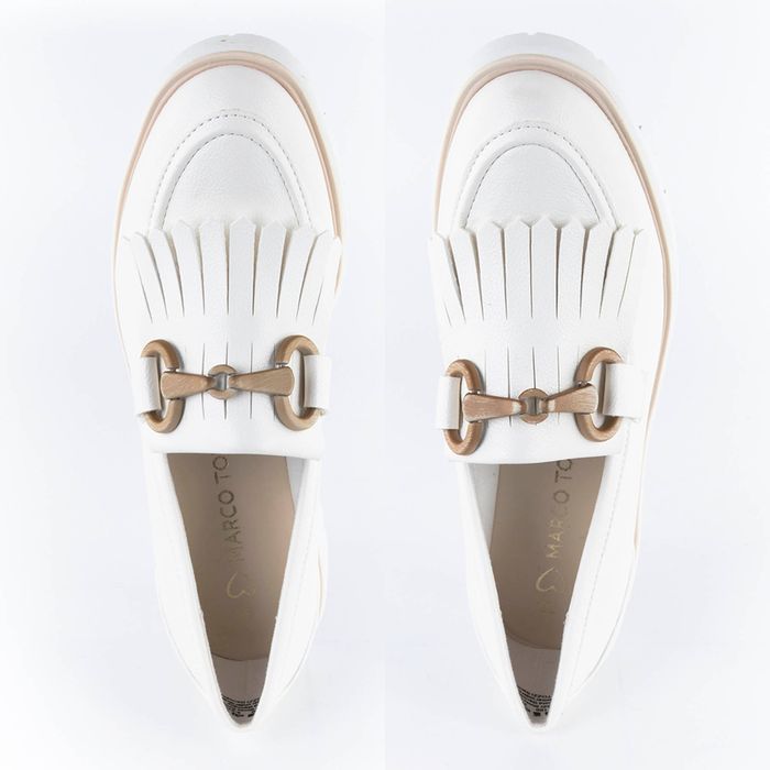 Marco Tozzi ақ лоферлері 2-24703-42-100/200