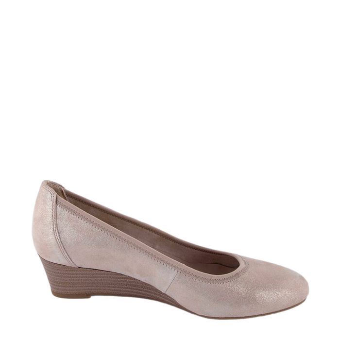 Бежевые туфли на танкетке Tamaris 1-22320-42-179/202