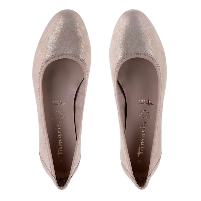Бежевые туфли на танкетке Tamaris 1-22320-42-179/202