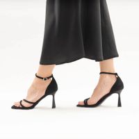 Чёрные туфли с открытой стопой и носком Alicantre 1200-03-IG-01-SP