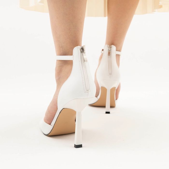 Белые туфли с открытой стопой и носком Alicantre 1246-01-IG-06-PP