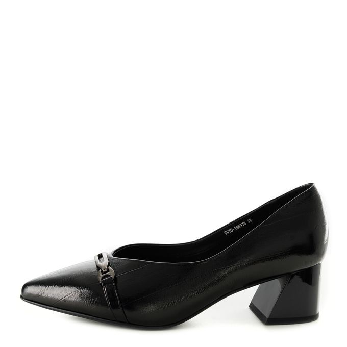 Respect қара биік өкшелі туфлилері