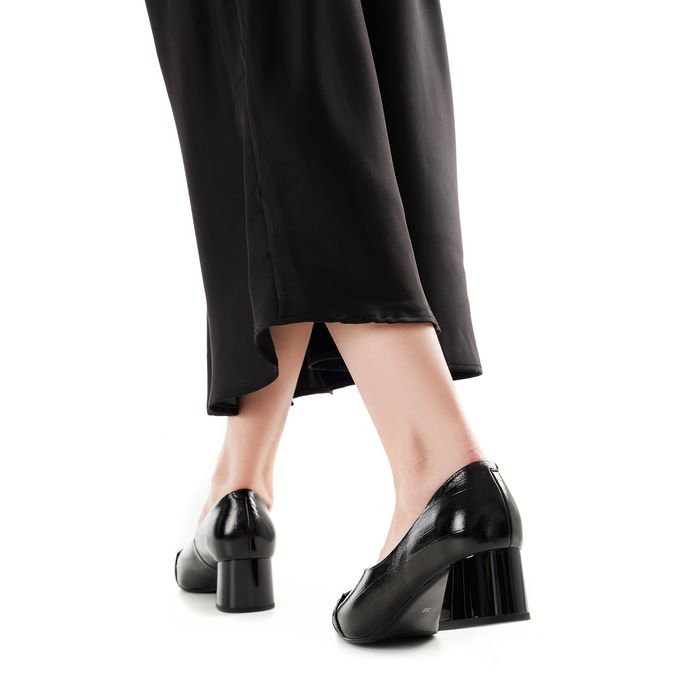 Respect қара биік өкшелі туфлилері VS75-186975