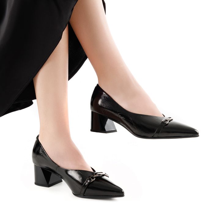 Respect қара биік өкшелі туфлилері VS75-186975