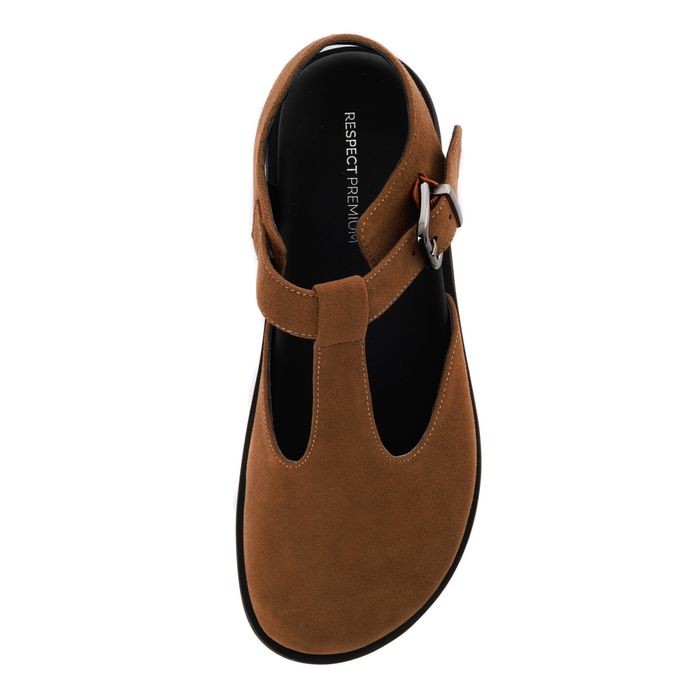 Коричневые туфли с открытой пяткой Respect Premium IK58-186140