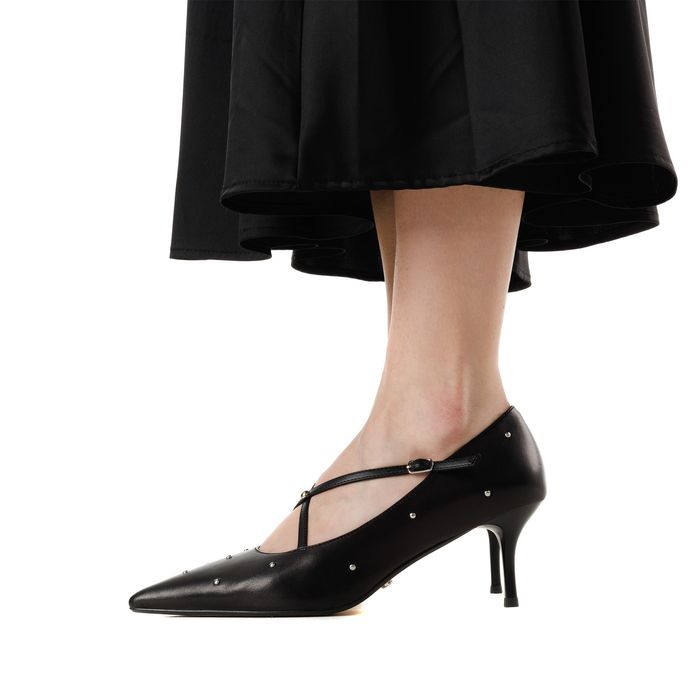 Respect Premium қара, биік өкшелі туфлилері IS75-185651