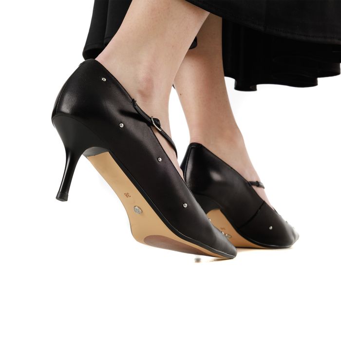 Respect Premium қара, биік өкшелі туфлилері IS75-185651