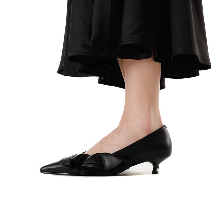 Respect қара биік өкшелі туфлилері VS55-187043