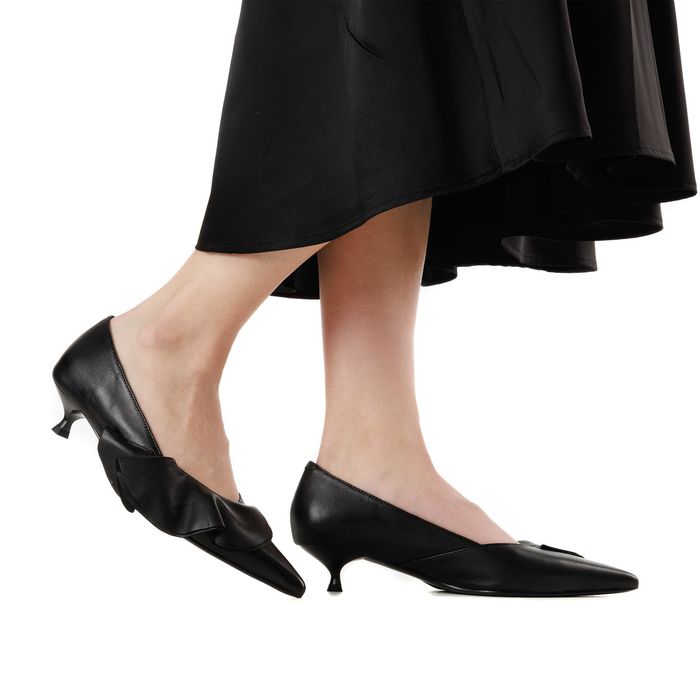 Respect қара биік өкшелі туфлилері VS55-187043