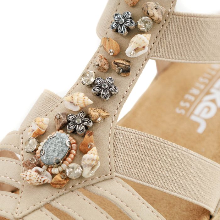 Бежевые босоножки Rieker V0649-62